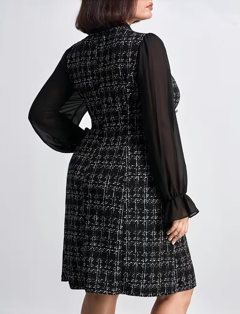 Damska Sukienka Z Długim Rękawem Długość Do Kolan-Olave