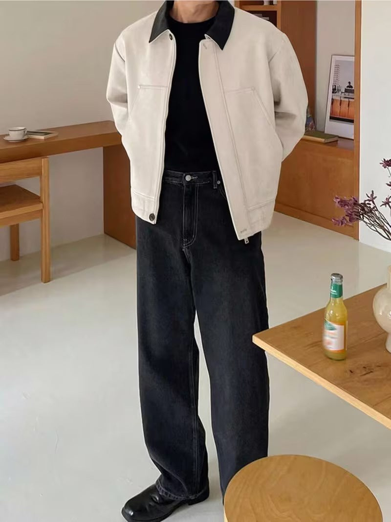 Męska Kurtka Z Kontrastowym Kołnierzem-Olave