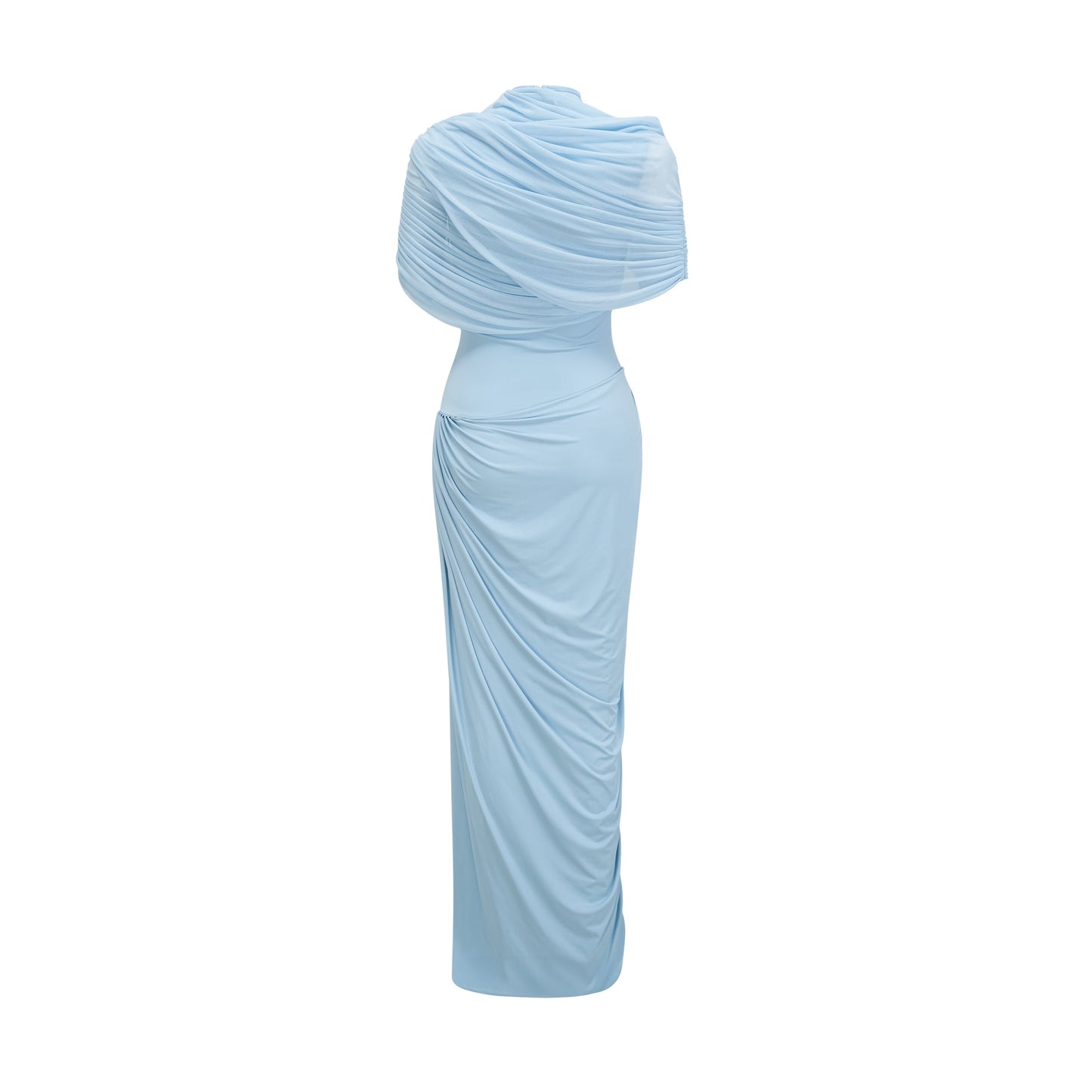Damska asymetryczna plisowana sukienka maxi-Maxi Dress-Olave