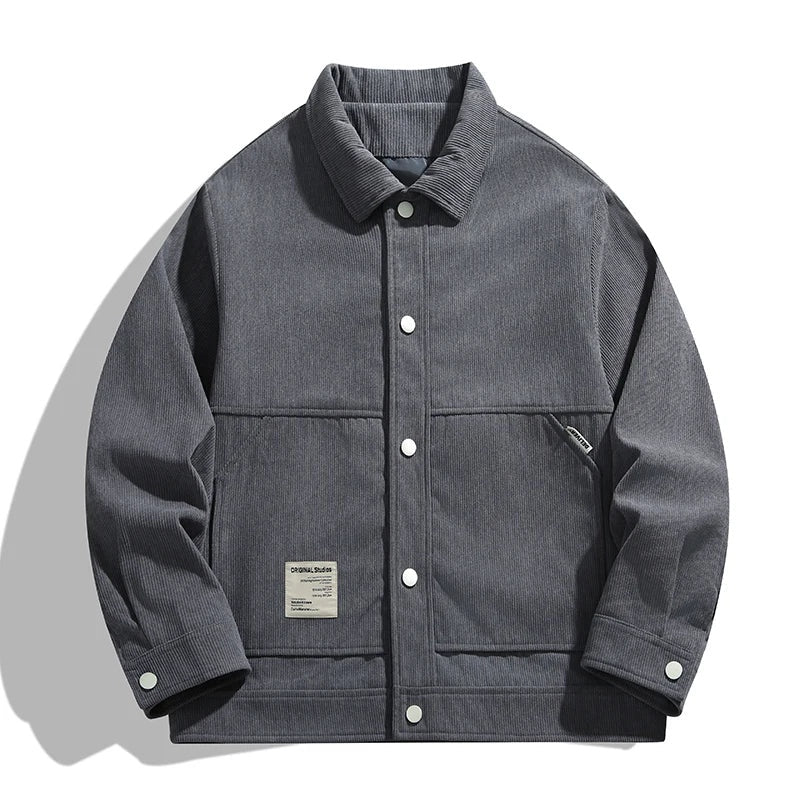 Damska koszula wierzchnia zapinana na guziki z naszywanymi kieszeniami-Jacket for women-Olave