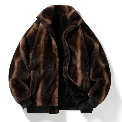 Damska kurtka bomberka ze sztucznego futra-Jacket for women-Olave