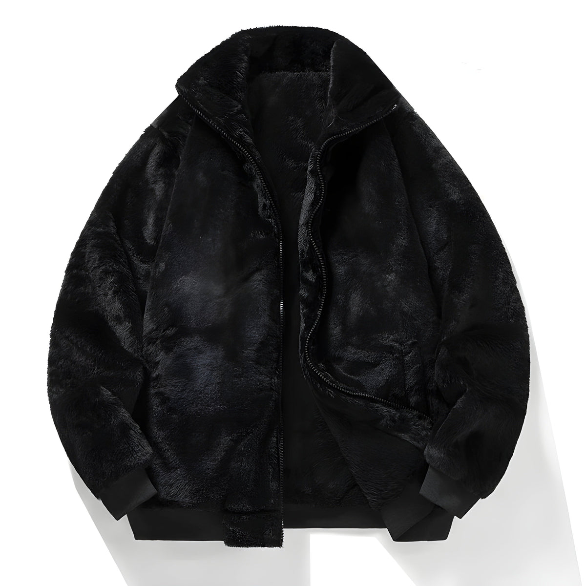 Damska kurtka bomberka ze sztucznego futra-Jacket for women-Olave