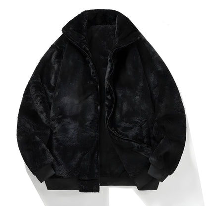 Damska kurtka bomberka ze sztucznego futra-Jacket for women-Olave