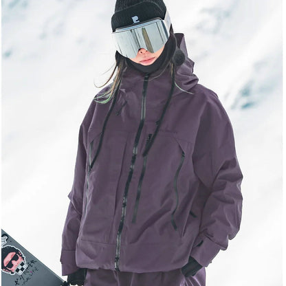 Damska kurtka narciarska z kapturem i kieszeniami na zamek-Jacket for women-Olave