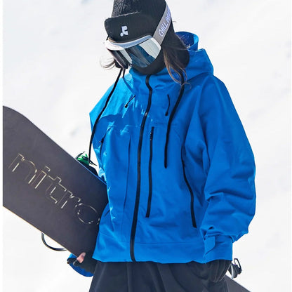 Damska kurtka narciarska z kapturem i kieszeniami na zamek-Jacket for women-Olave