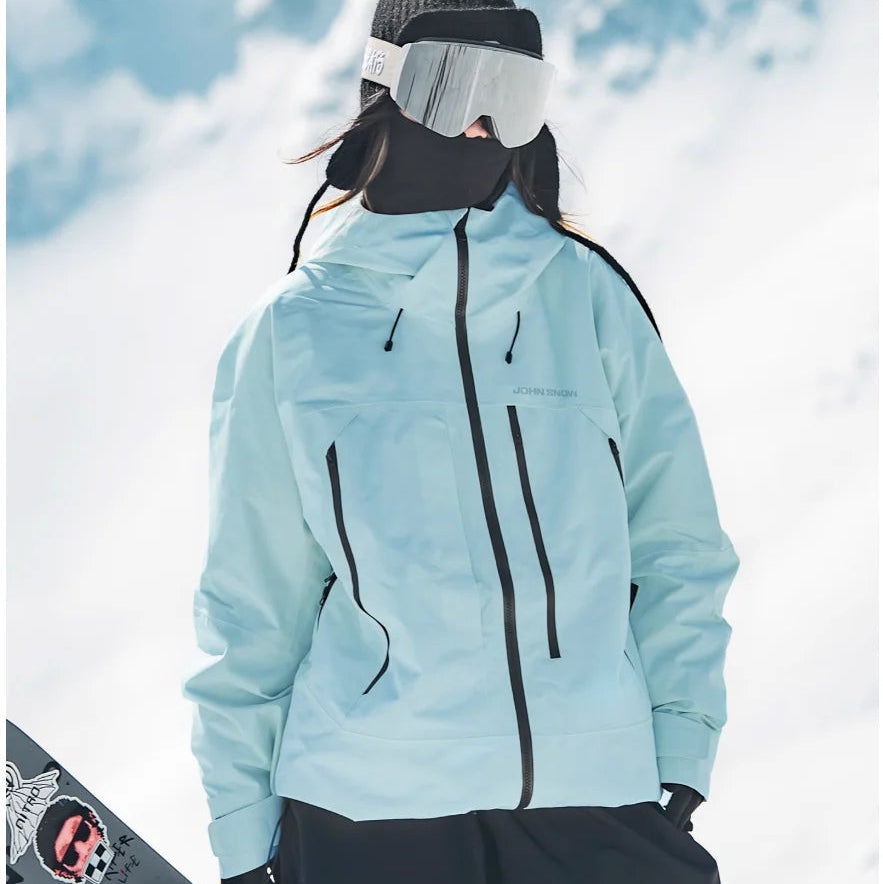 Damska kurtka narciarska z kapturem i kieszeniami na zamek-Jacket for women-Olave