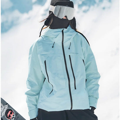 Damska kurtka narciarska z kapturem i kieszeniami na zamek-Jacket for women-Olave