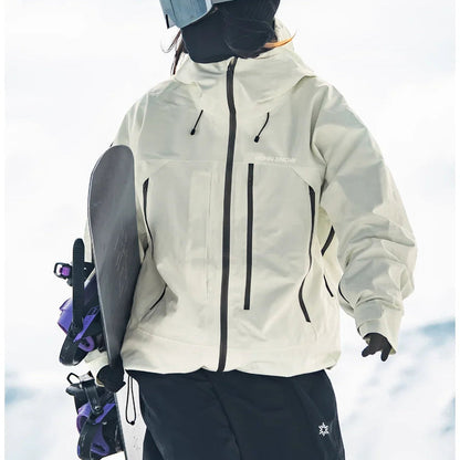 Damska kurtka narciarska z kapturem i kieszeniami na zamek-Jacket for women-Olave