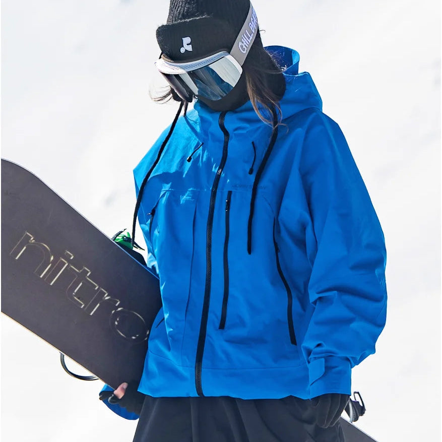 Damska kurtka narciarska z kapturem i kieszeniami na zamek-Jacket for women-Olave