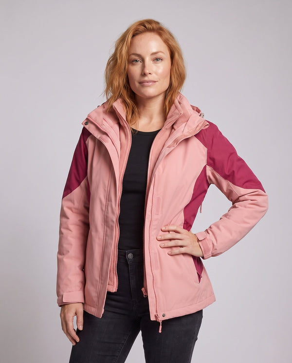 Damska kurtka outdoorowa typu 2 w 1 z kapturem-jackets for woman-Olave