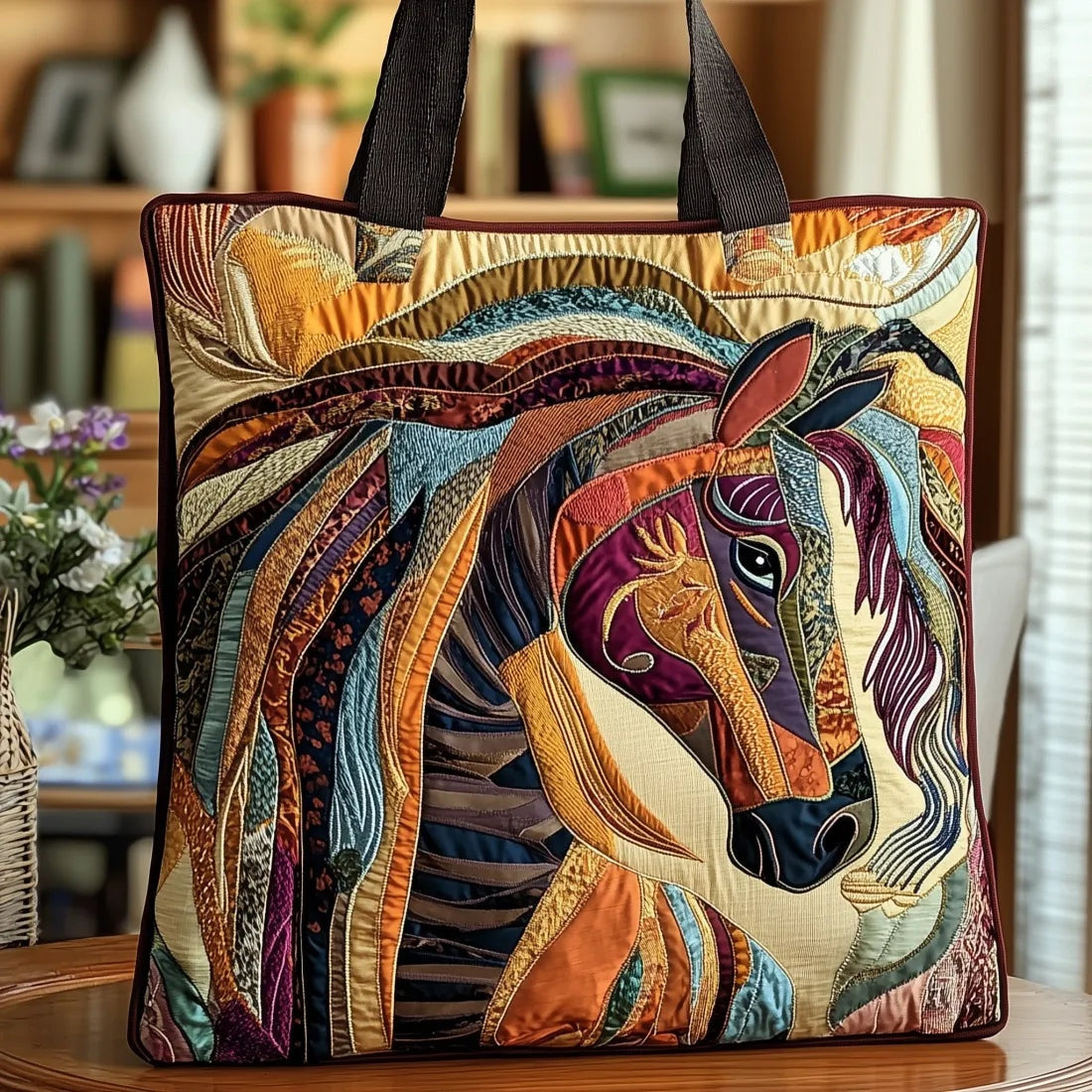 Damska pikowana torba typu tote z motywem pianina-Accessories for Women-Olave