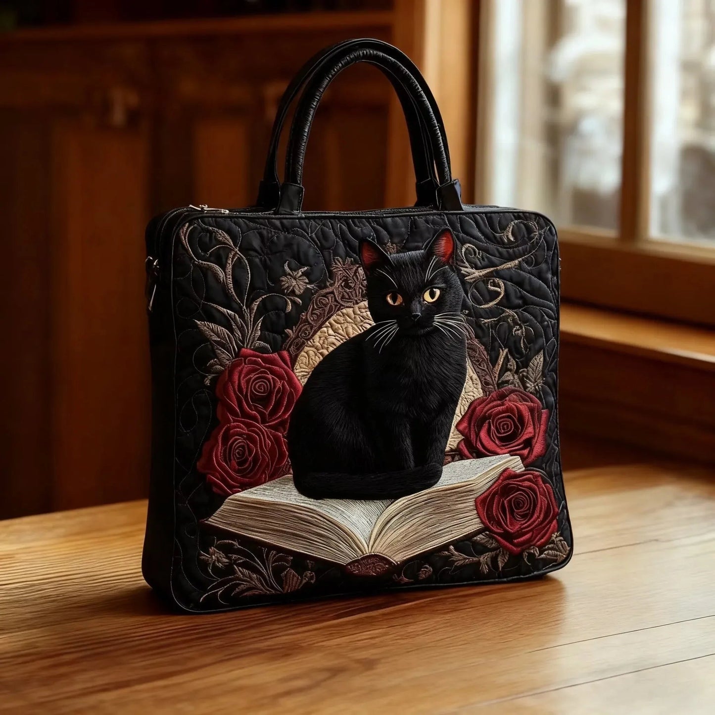 Damska pikowana torba typu tote z motywem pianina-Accessories for Women-Olave