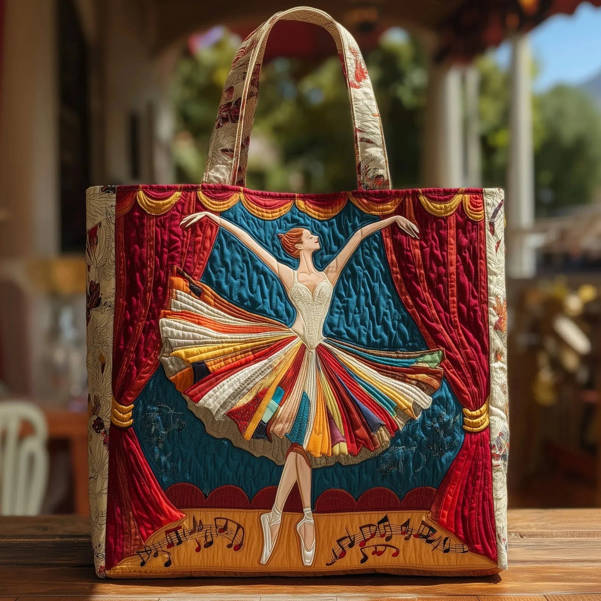 Damska pikowana torba typu tote z motywem pianina-Accessories for Women-Olave