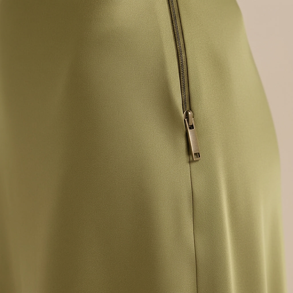 Damska spódnica maxi z wysokim stanem o rozszerzanym dole-Skirt for women-Olave