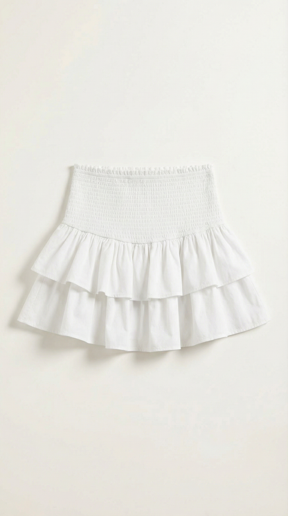 Damska spódnica mini z wysokim stanem i kaskadowymi falbanami-Skirt for women-Olave