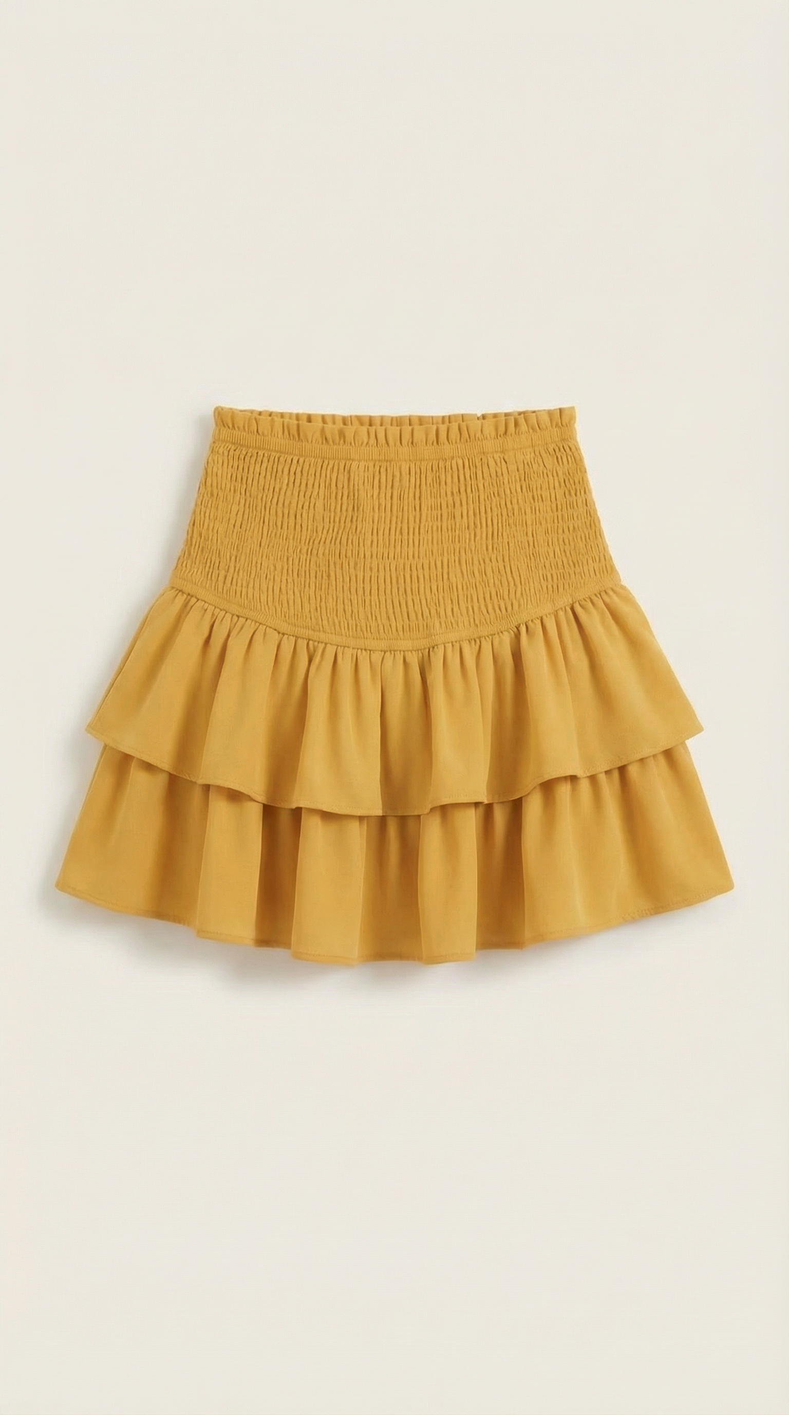 Damska spódnica mini z wysokim stanem i kaskadowymi falbanami-Skirt for women-Olave