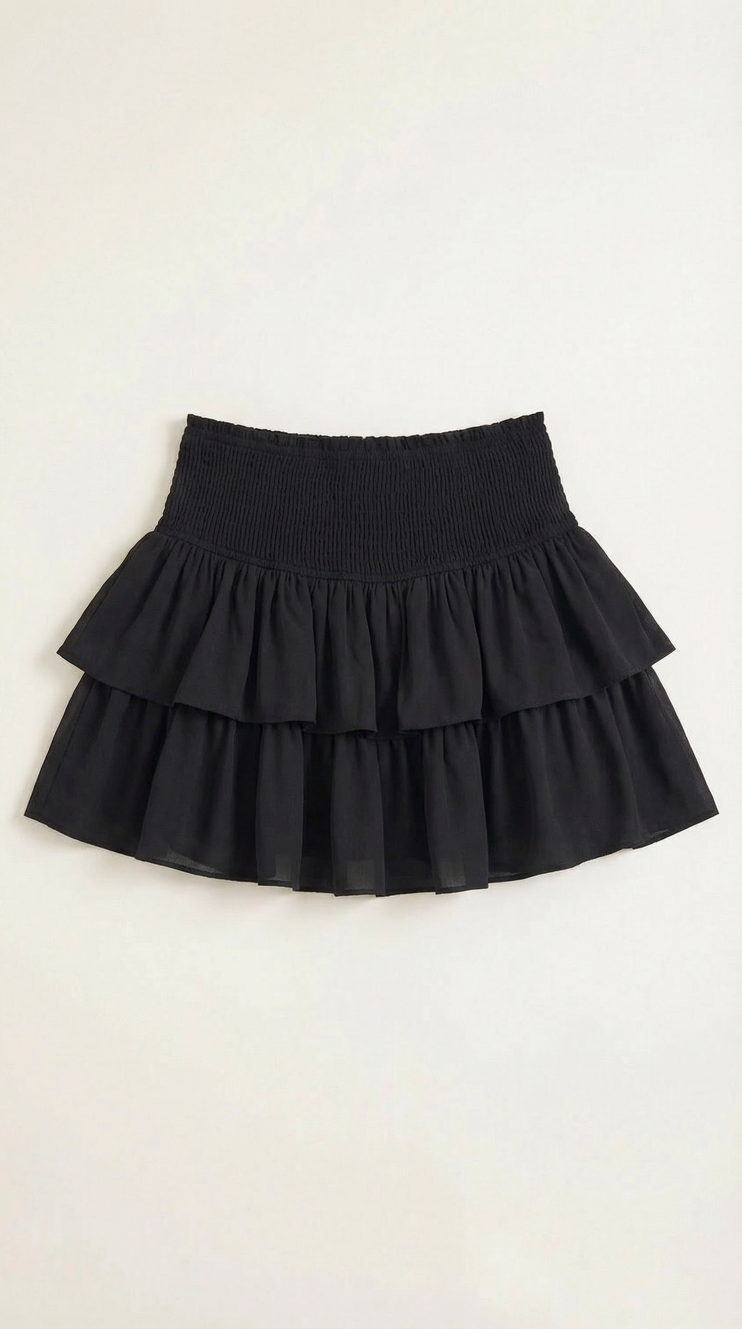 Damska spódnica mini z wysokim stanem i kaskadowymi falbanami-Skirt for women-Olave