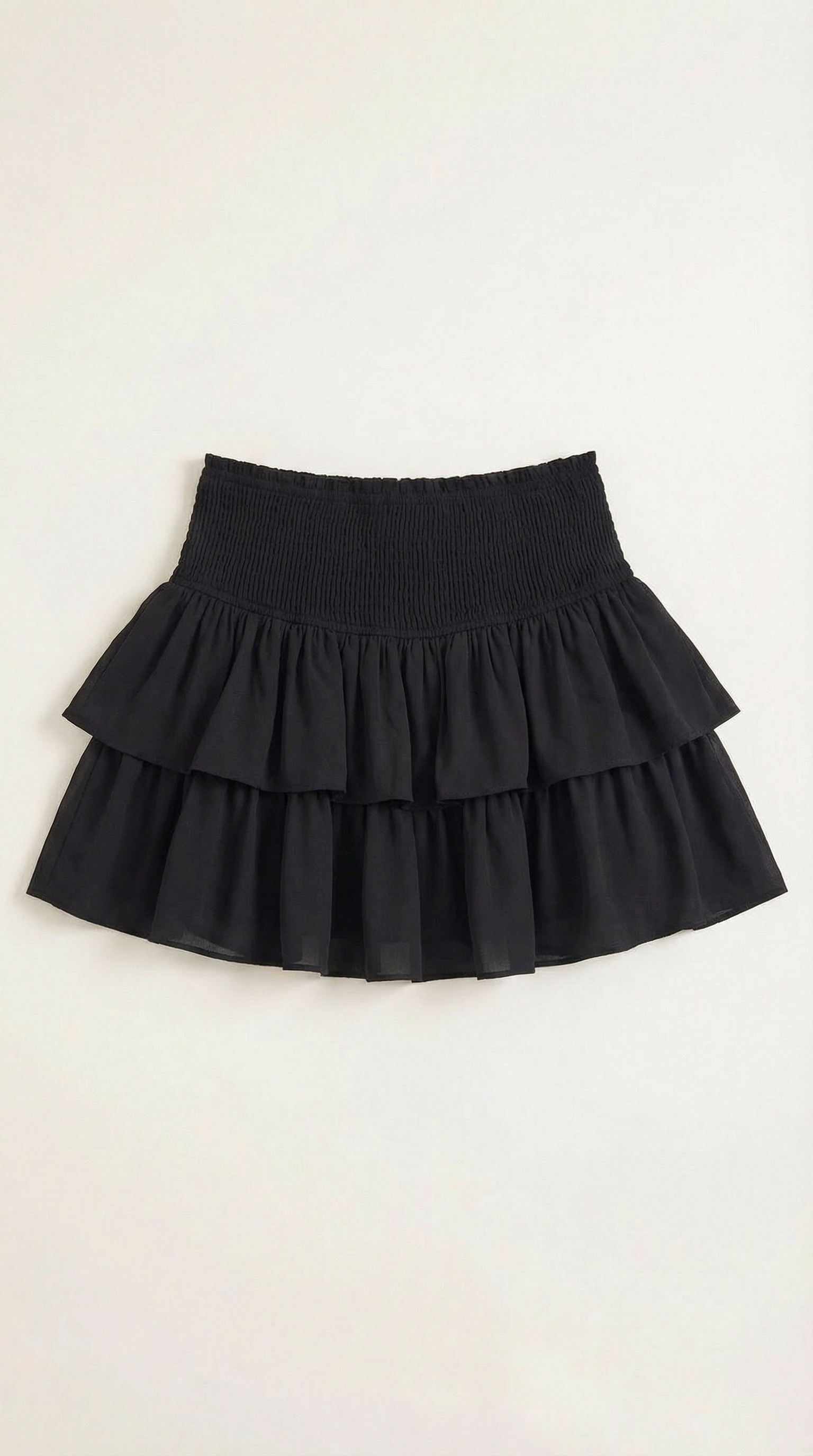 Damska spódnica mini z wysokim stanem i kaskadowymi falbanami-Skirt for women-Olave