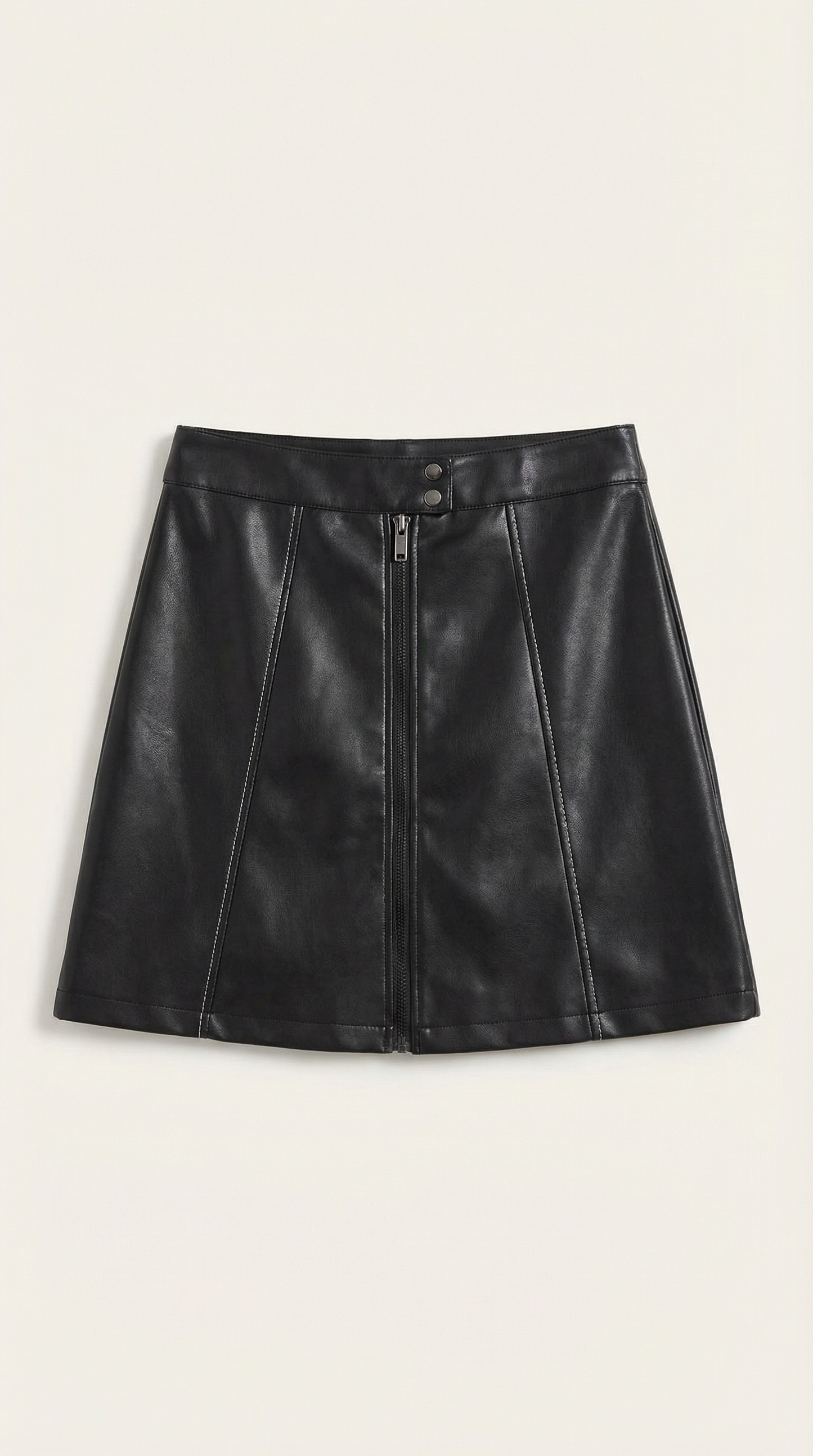 Damska spódnica mini z wysokim stanem i zamkiem z przodu-Skirt for women-Olave