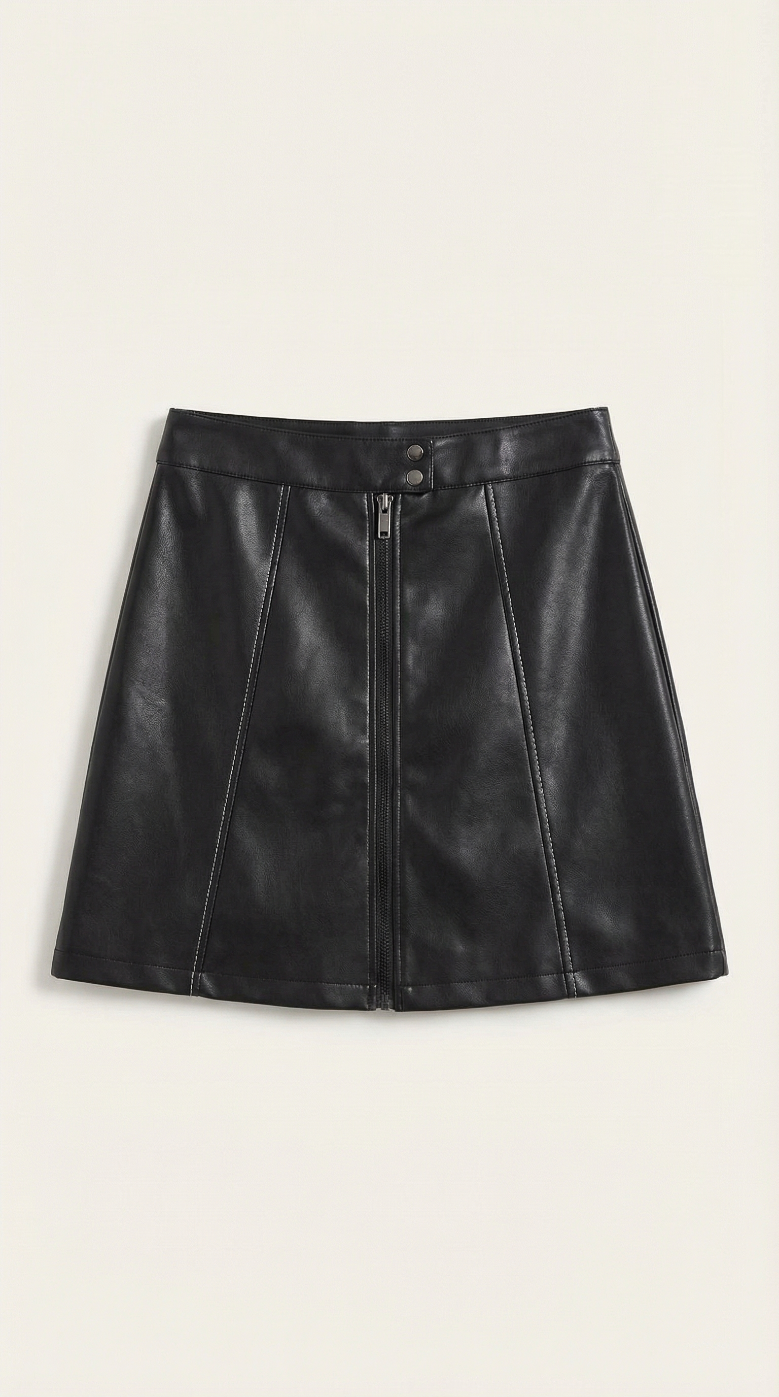 Damska spódnica mini z wysokim stanem i zamkiem z przodu-Skirt for women-Olave