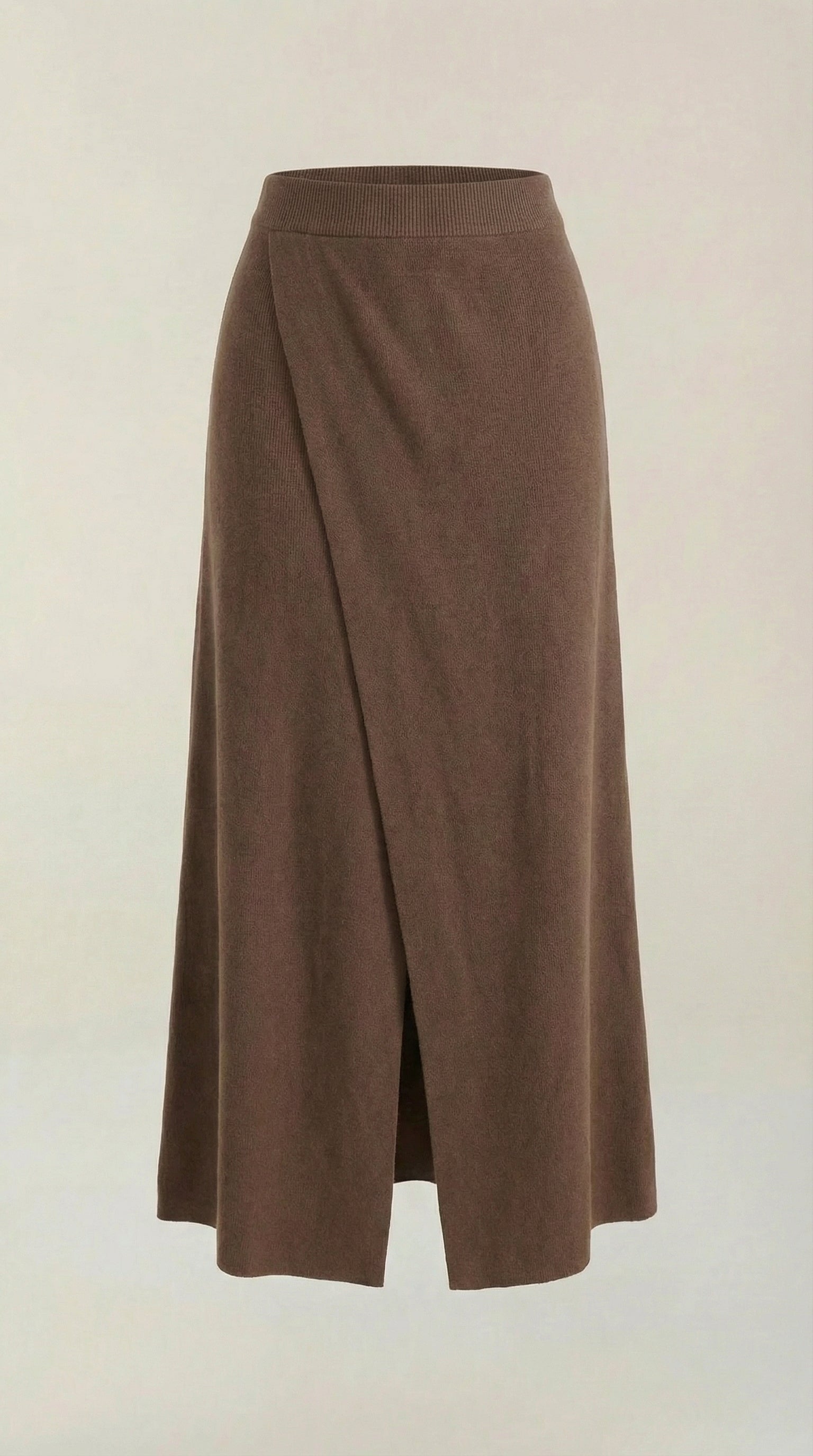 Damska spódnica o kopertowym kroju z rozcięciem i wysokim stanem-Skirt for women-Olave
