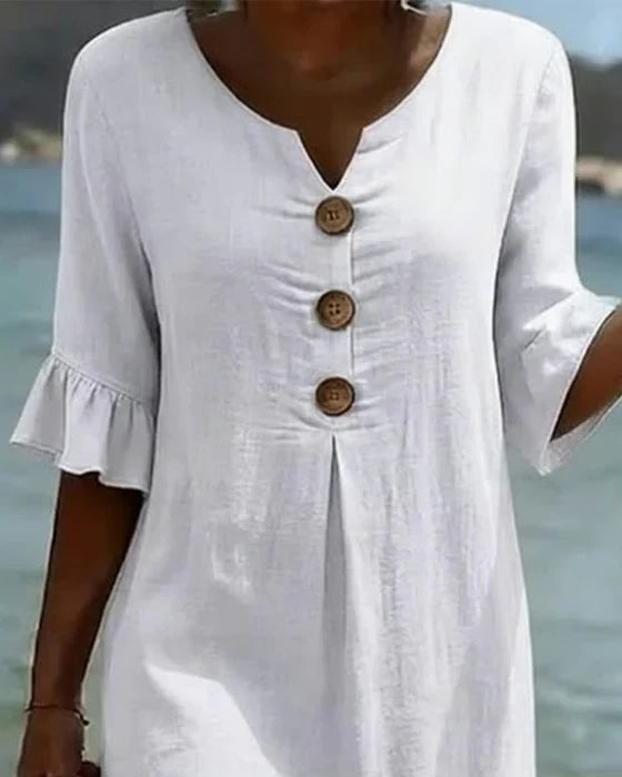 Damska sukienka koszulowa midi z guzikami-Midi Dress-Olave