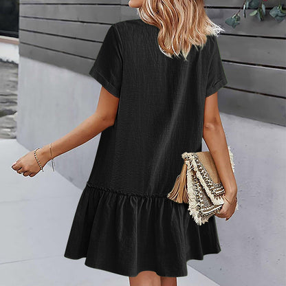 Damska sukienka koszulowa mini zapinana na guziki-Mini Dress-Olave
