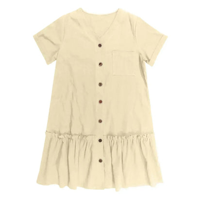 Damska sukienka koszulowa mini zapinana na guziki-Mini Dress-Olave