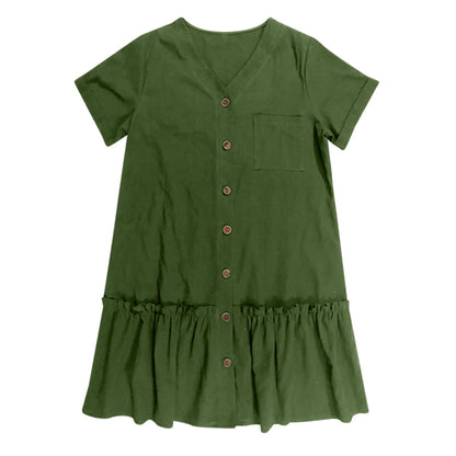 Damska sukienka koszulowa mini zapinana na guziki-Mini Dress-Olave