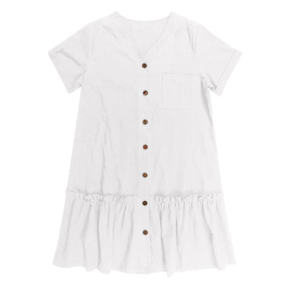 Damska sukienka koszulowa mini zapinana na guziki-Mini Dress-Olave