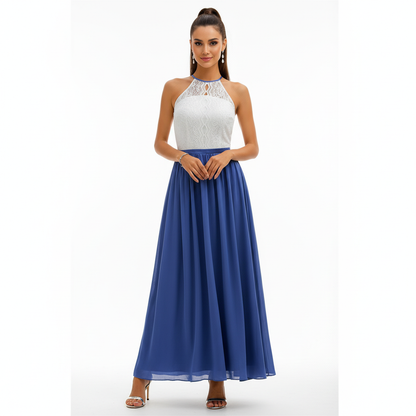 Damska sukienka maxi z koronkowym gorsetem bez rękawów-Maxi Dress-Olave