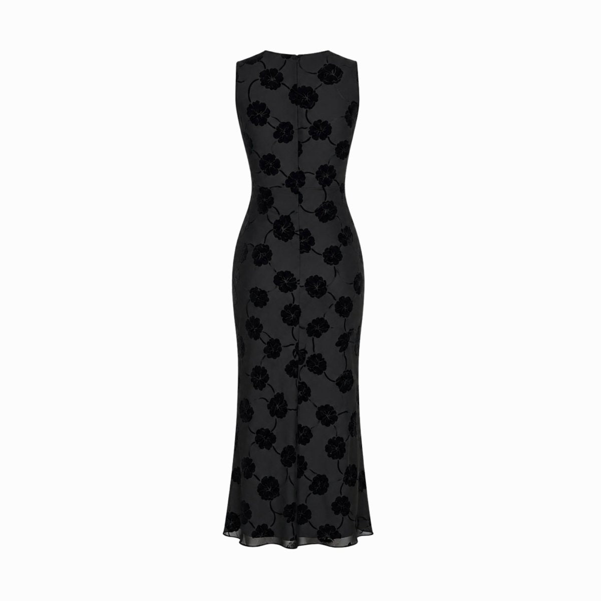 Damska sukienka midi bez rękawów w kwiatowy wzór-Midi Dress-Olave