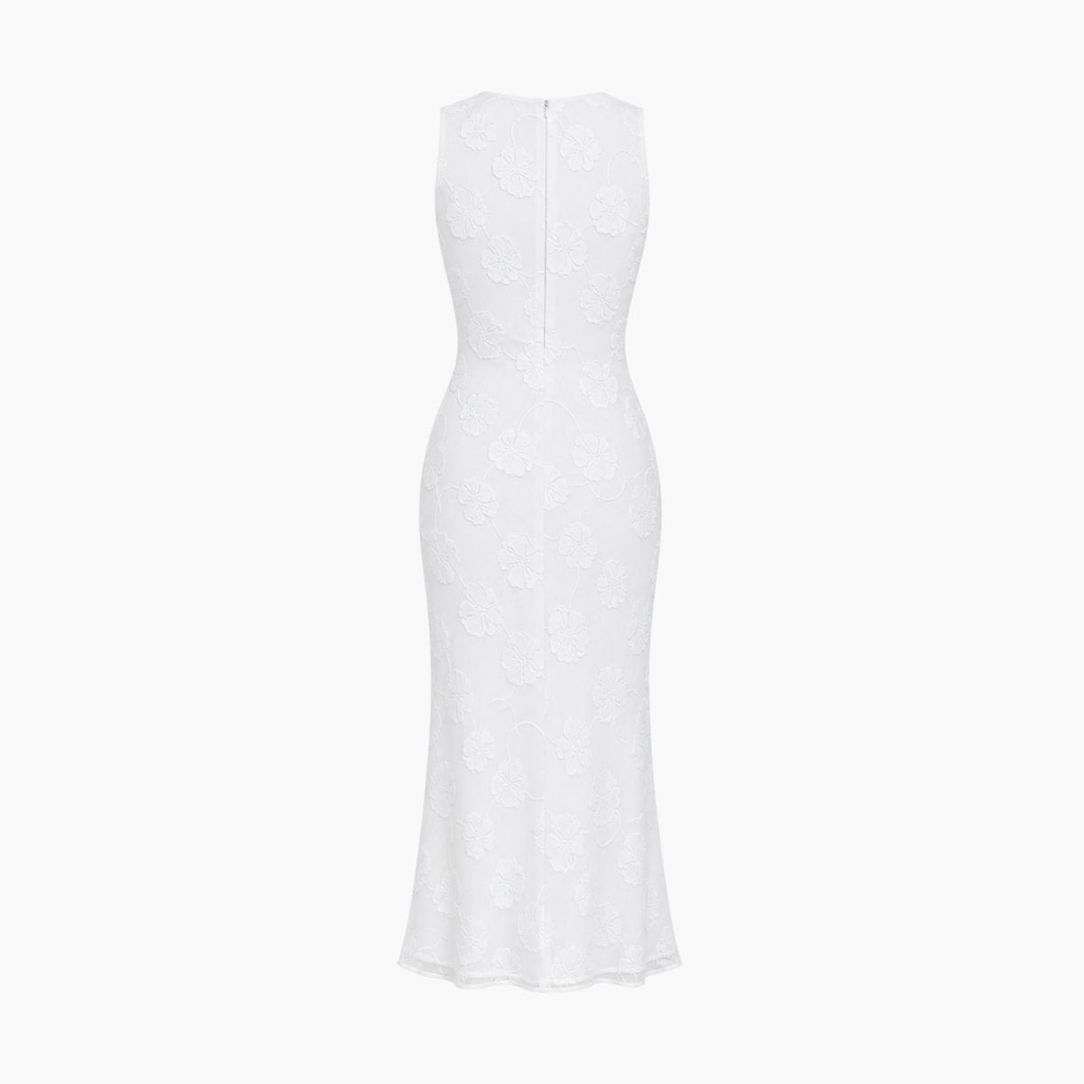 Damska sukienka midi bez rękawów w kwiatowy wzór-Midi Dress-Olave