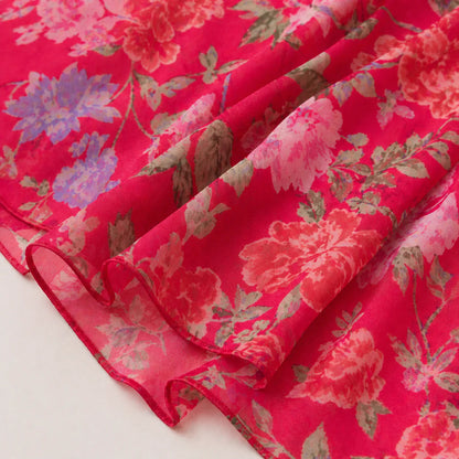 Damska sukienka midi kopertowa w kwiaty-Midi Dress-Olave