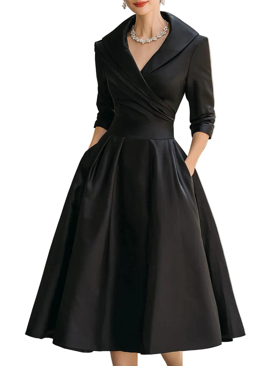 Damska sukienka midi z kopertowym dekoltem-Midi Dress-Olave