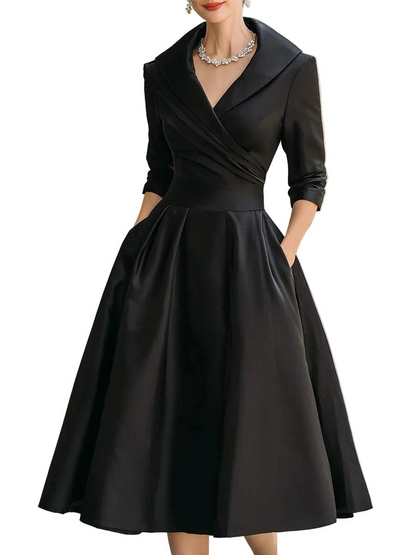 Damska sukienka midi z kopertowym dekoltem-Midi Dress-Olave