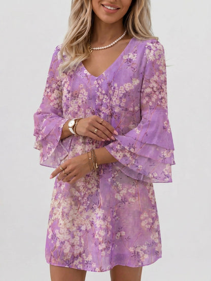 Damska sukienka mini w marmurowy wzór-Mini Dress-Olave