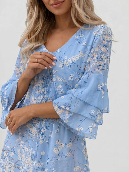 Damska sukienka mini w marmurowy wzór-Mini Dress-Olave