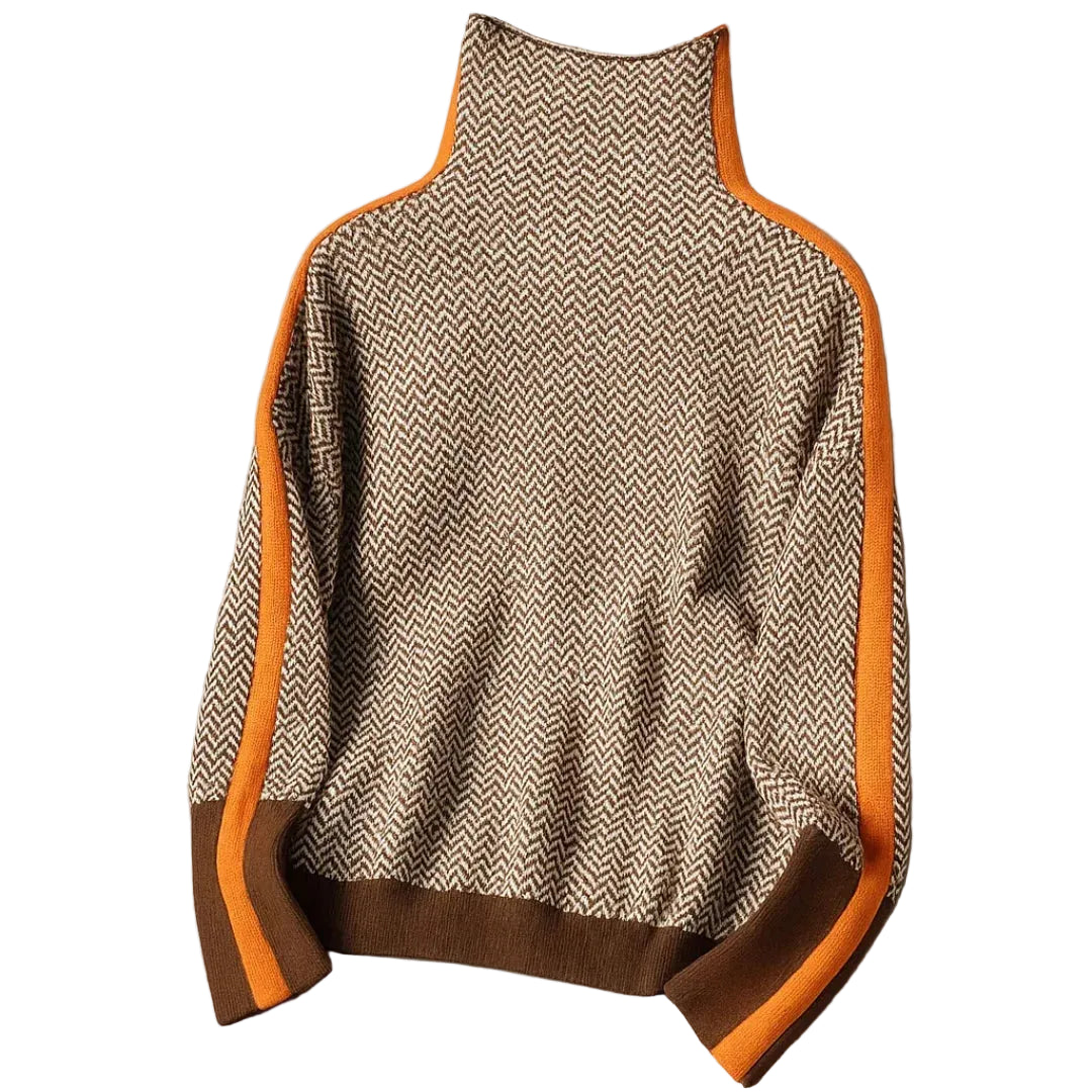 Damska sweter z długim rękawem i wysokim kołnierzem-Olave