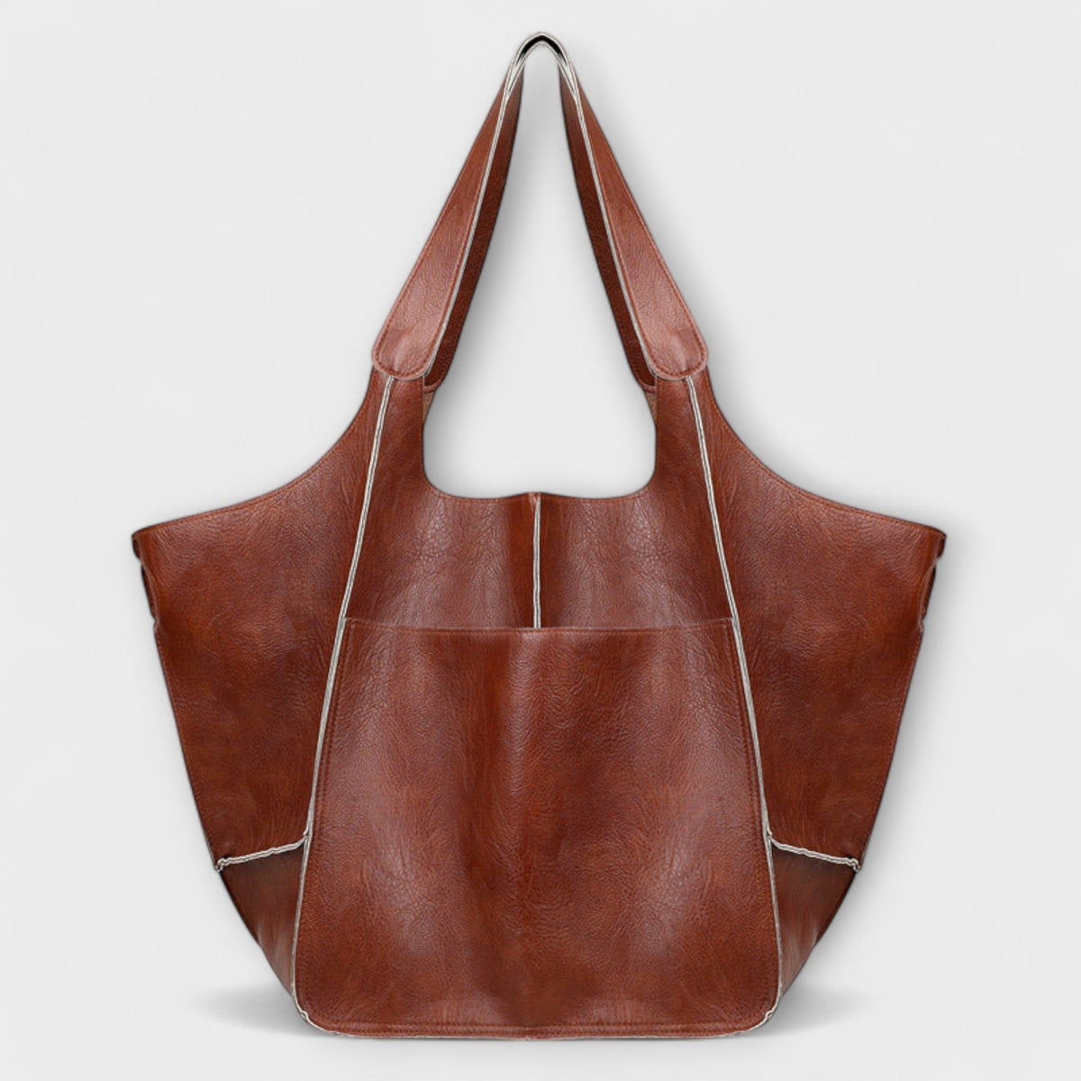 Damska torba typu tote oversize z przednią kieszenią-Accessories for Women-Olave