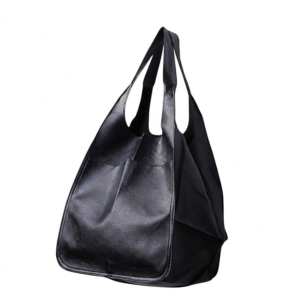Damska torba typu tote oversize z przednią kieszenią-Accessories for Women-Olave
