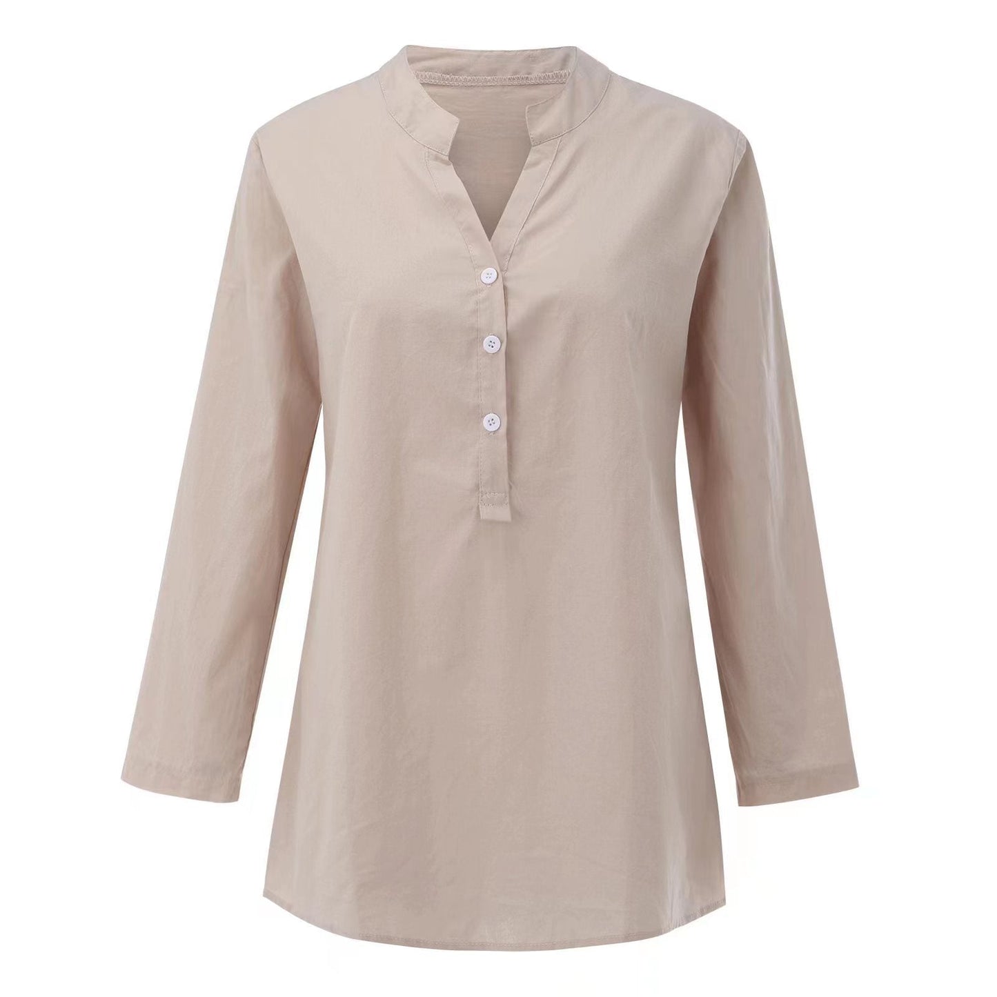 Damska tunika longline z listwą guzikową-Women's Tops-Olave