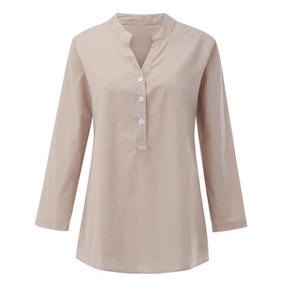 Damska tunika longline z listwą guzikową-Women's Tops-Olave