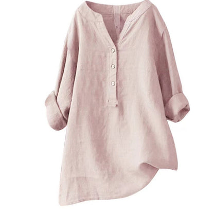 Damska tunika longline z listwą guzikową-Women's Tops-Olave