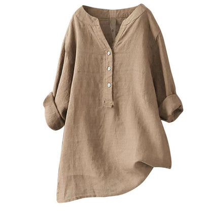 Damska tunika longline z listwą guzikową-Women's Tops-Olave