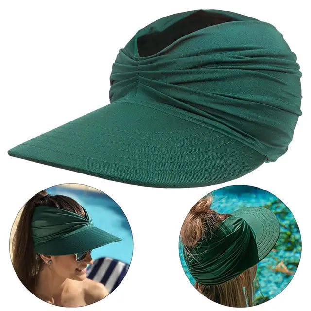 Damski daszek z szerokim rondem i ozdobnym splotem-Accessories for Women-Olave