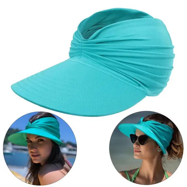 Damski daszek z szerokim rondem i ozdobnym splotem-Accessories for Women-Olave