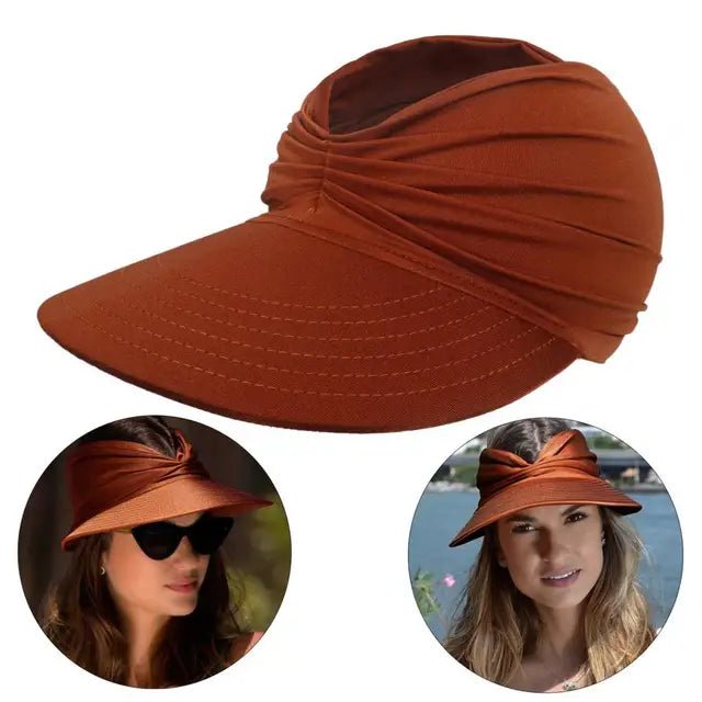 Damski daszek z szerokim rondem i ozdobnym splotem-Accessories for Women-Olave