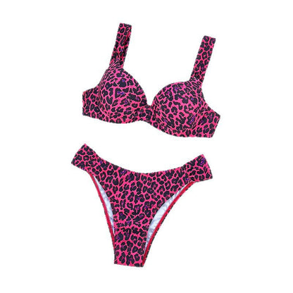 Damski dwuczęściowy kostium kąpielowy z fiszbinami w zwierzęcy wzór-Swimwear for Women-Olave