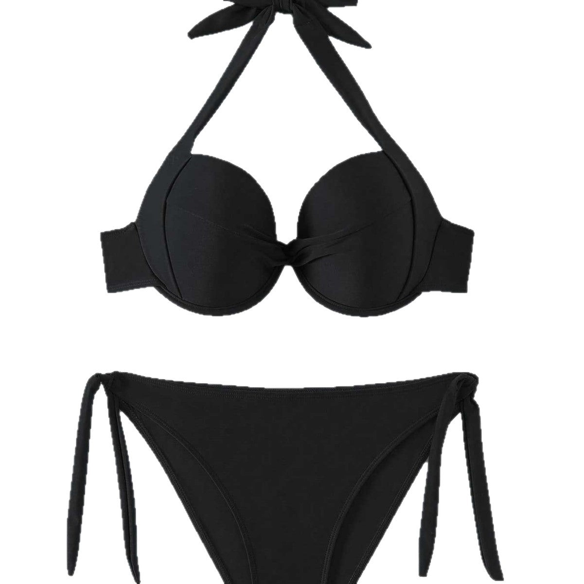 Damski dwuczęściowy kostium kąpielowy z wiązaniem na szyi-Swimwear for Women-Olave